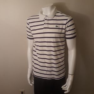 Lacoste polo rugby shirt men M white casual